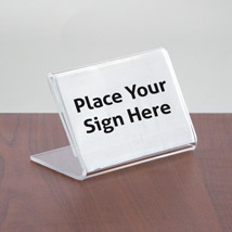 Acrylic Slanted Sign Holder – 3 1/2 in. W x 2 in. H