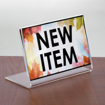 Acrylic Slanted Sign Holder – 5 in. W x 3 in. H